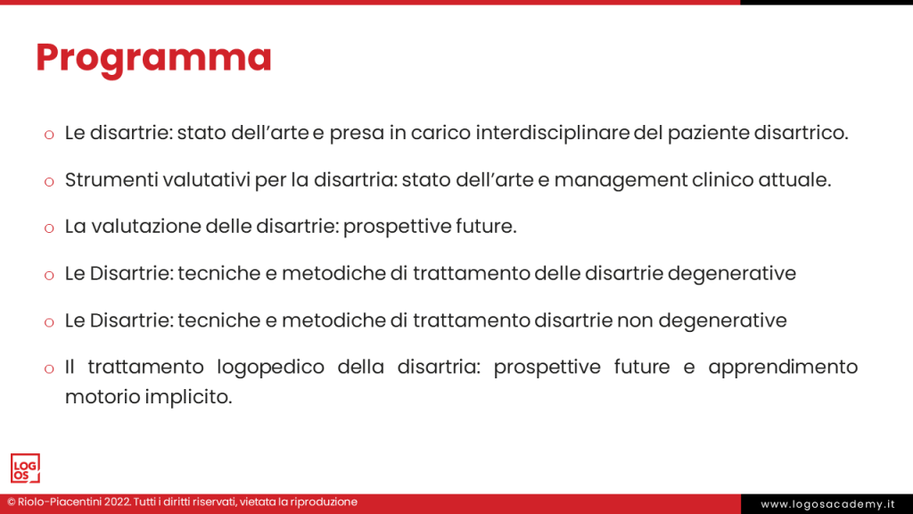 Diapositiva PROGRAMMA - Motor Speech